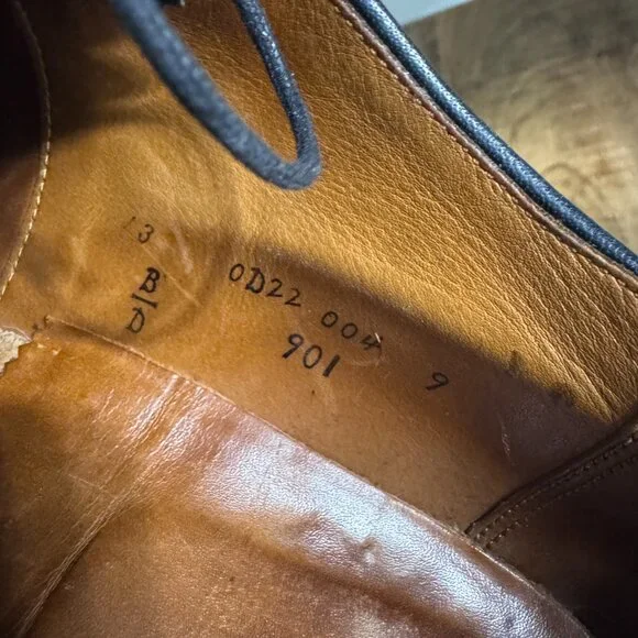 Alden 901 Black Leather Cap Toe Brogue Dress Shoes sz 13D - Picture 6 of 10